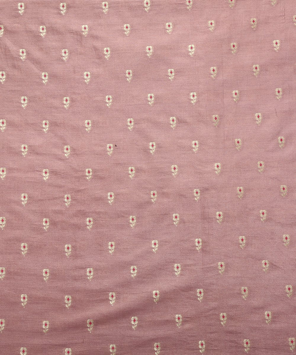 Pink_Handloom_Mulberry_Silk_Banarasi_Fabric_with_Meenakari_Booti_WeaverStory_02