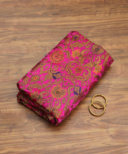 Pink_Handloom_Pure_Katan_Silk_Meenakari_Kimkhab_Banarasi_Fabric_with_Antique_Zari_WeaverStory_01