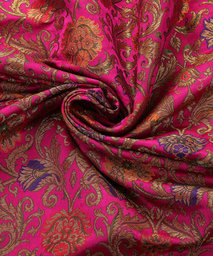 Pink_Handloom_Pure_Katan_Silk_Meenakari_Kimkhab_Banarasi_Fabric_with_Antique_Zari_WeaverStory_05