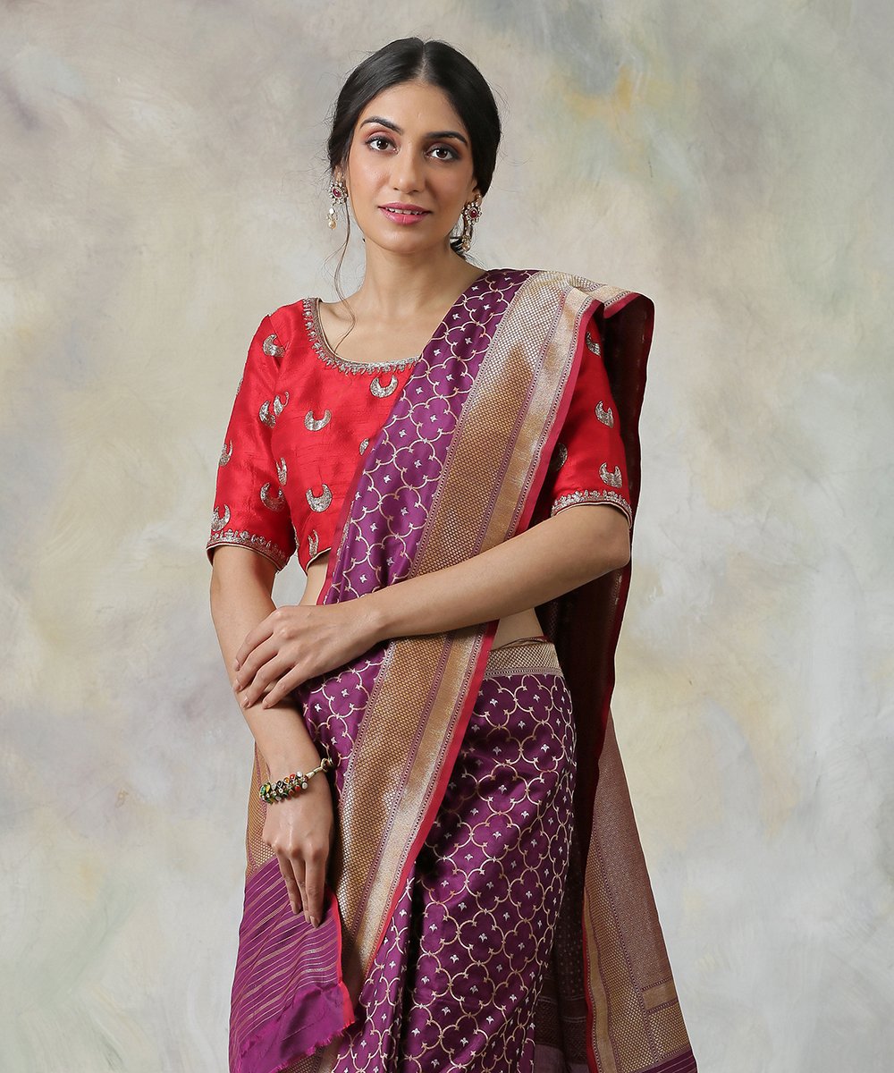 Purple_Handloom_Pure_Katan_Silk_Banarasi_Saree_with_Jamdani_Weave_WeaverStory_01
