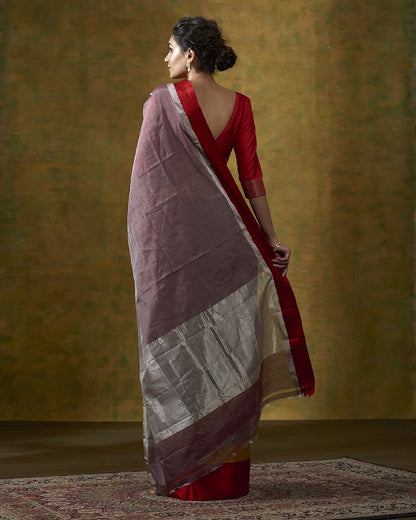 Purple_Handloom_Cotton_Tissue_Banarasi_Saree_With_Red_Mashroo_Border_WeaverStory_03