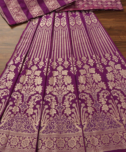 Purple_Handloom_Cutwork_Katan_Silk_Banarasi_Lehenga_With_Floral_Design_WeaverStory_02