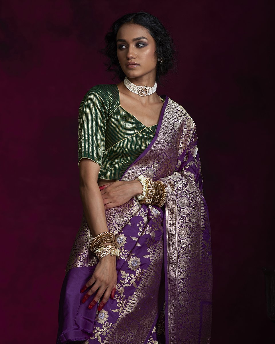Purple_Handloom_Kadhwa_Banarasi_Saree_in_Katan_Silk_with_Floral_Jaal_WeaverStory_01