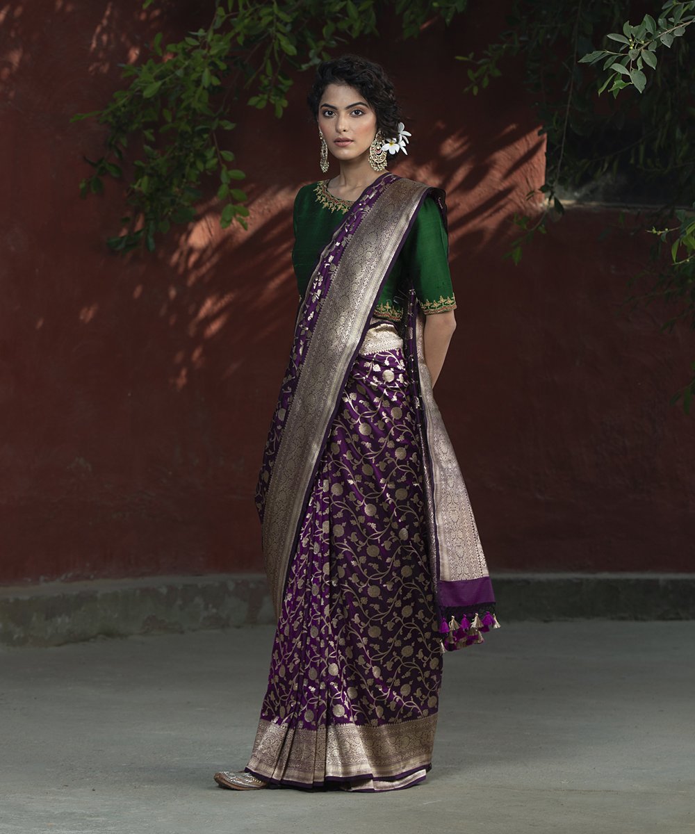 Purple_Handloom_Katan_Silk_Cutwork_Banarasi_Saree_with_Jangla_Design_WeaverStory_02
