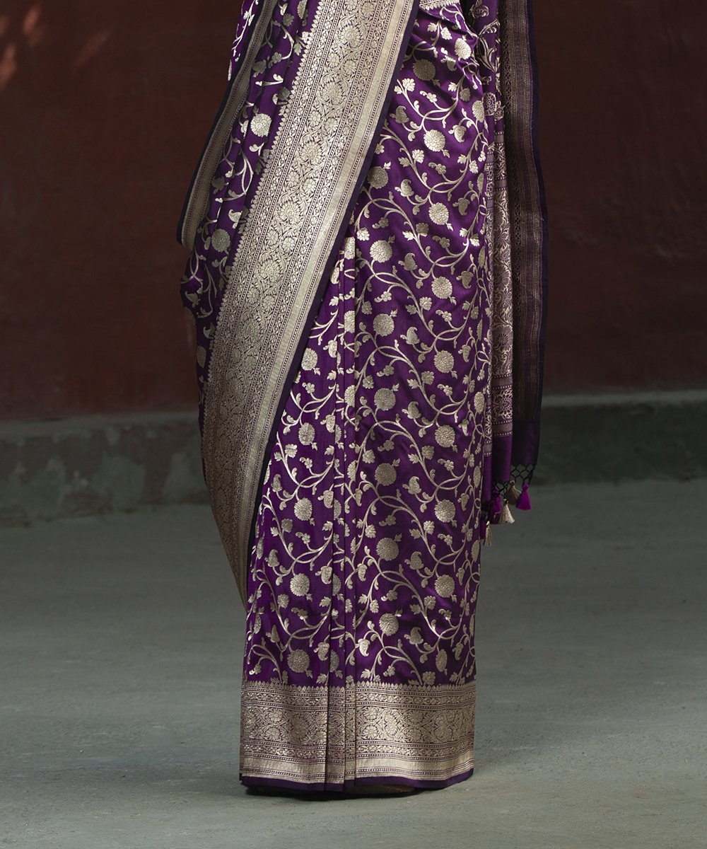 Purple_Handloom_Katan_Silk_Cutwork_Banarasi_Saree_with_Jangla_Design_WeaverStory_04