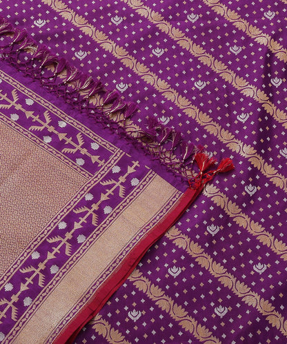 Purple_Handloom_Pure_Katan_Silk_Aada_Jaal_Jamdani_Banarasi_Dupatta_WeaverStory_05