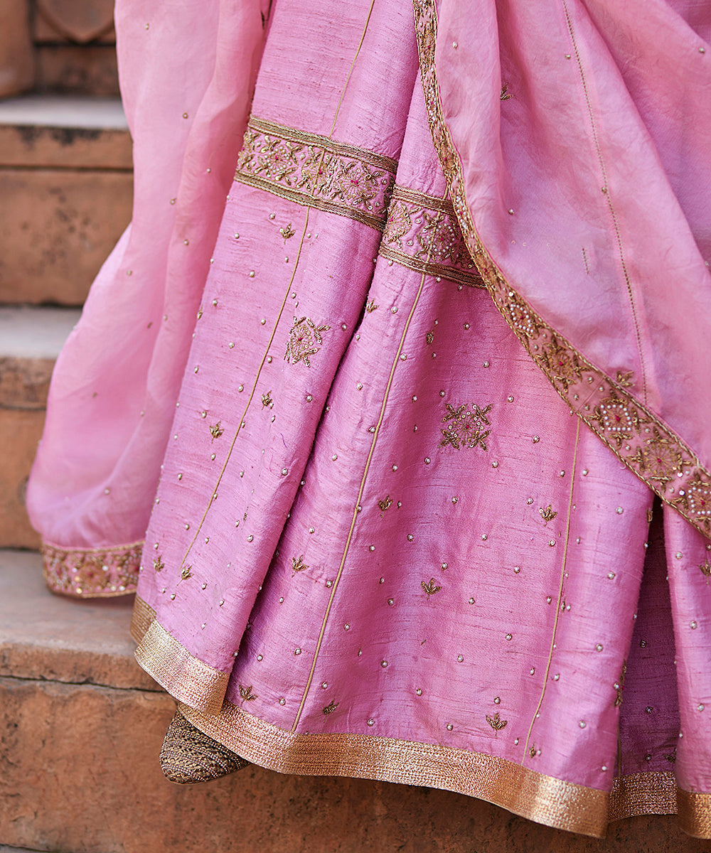 Baby_Pink_Raw_Silk_Hand_Embroidered_Lehenga_With_Blouse_And_Dupatta_WeaverStory_05