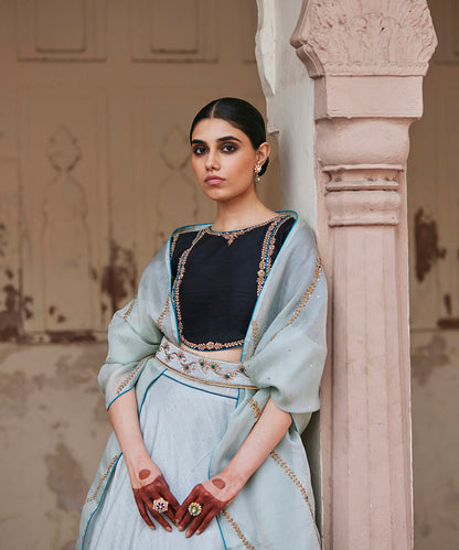 Mint_Green_Hand_Embroidered_Raw_Silk_Skirt_With_Pure_Silk_Blouse_And_Dupatta_WeaverStory_03