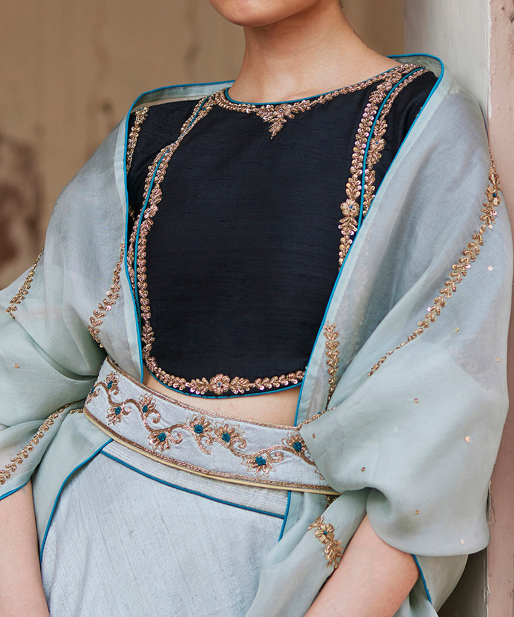 Mint_Green_Hand_Embroidered_Raw_Silk_Skirt_With_Pure_Silk_Blouse_And_Dupatta_WeaverStory_05