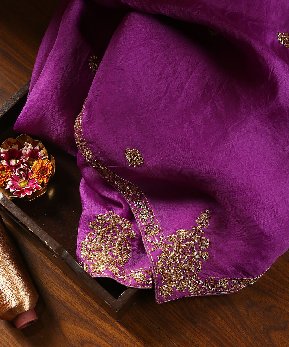 Purple_Handloom_Organza_Dupatta_With_Hand_Embroidered_Zardozi_Work___WeaverStory_01