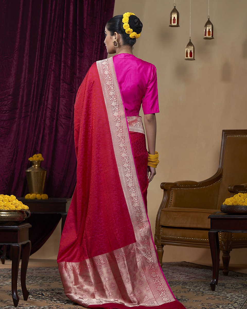 Rani_Pink_Handloom_Tanchoi_Pure_Katan_Silk_Banarasi_Saree_With_Kadhwa_Gold_Zari_Border_WeaverStory_03