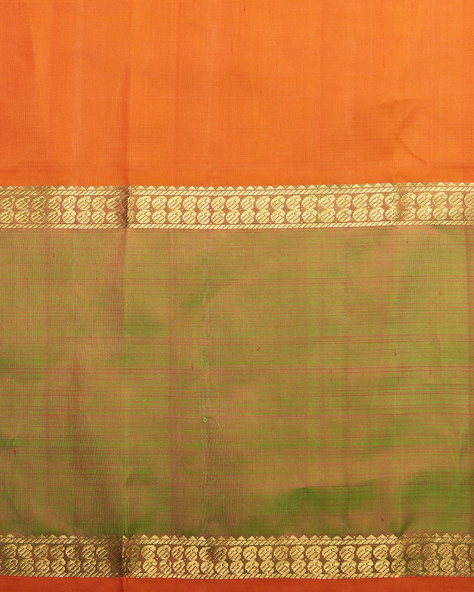 Red_Handloom_Kanjivaram_Silk_Saree_with_Orange_and_Green_Border_WeaverStory_05