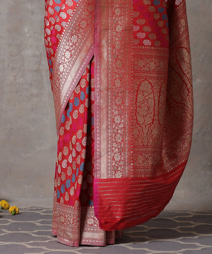 Red_Handloom_Pure_Katan_Silk_Banarasi_Saree_with_Paisley_Booti_and_Meenakri_WeaverStory_04