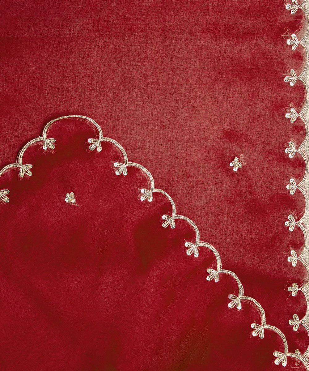 Red_Handloom_Organza_Zardozi_Hand_Embroidery_Scalloped_Border_Dupatta_WeaverStory_02