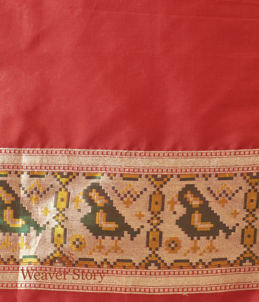Handwoven_Red_and_Yellow_Meenakari_Patola_Saree_with_Parrots_on_the_Border_WeaverStory_05