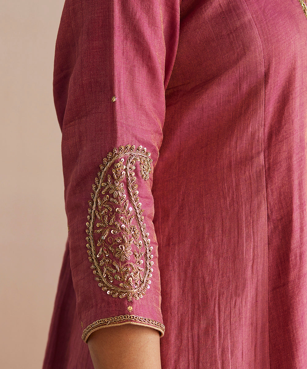 Aayat_Handloom_Rani_Pink_Cotton_Tissue_Suit_Set_With_Pants_And_Organza_Dupatta_WeaverStory_07