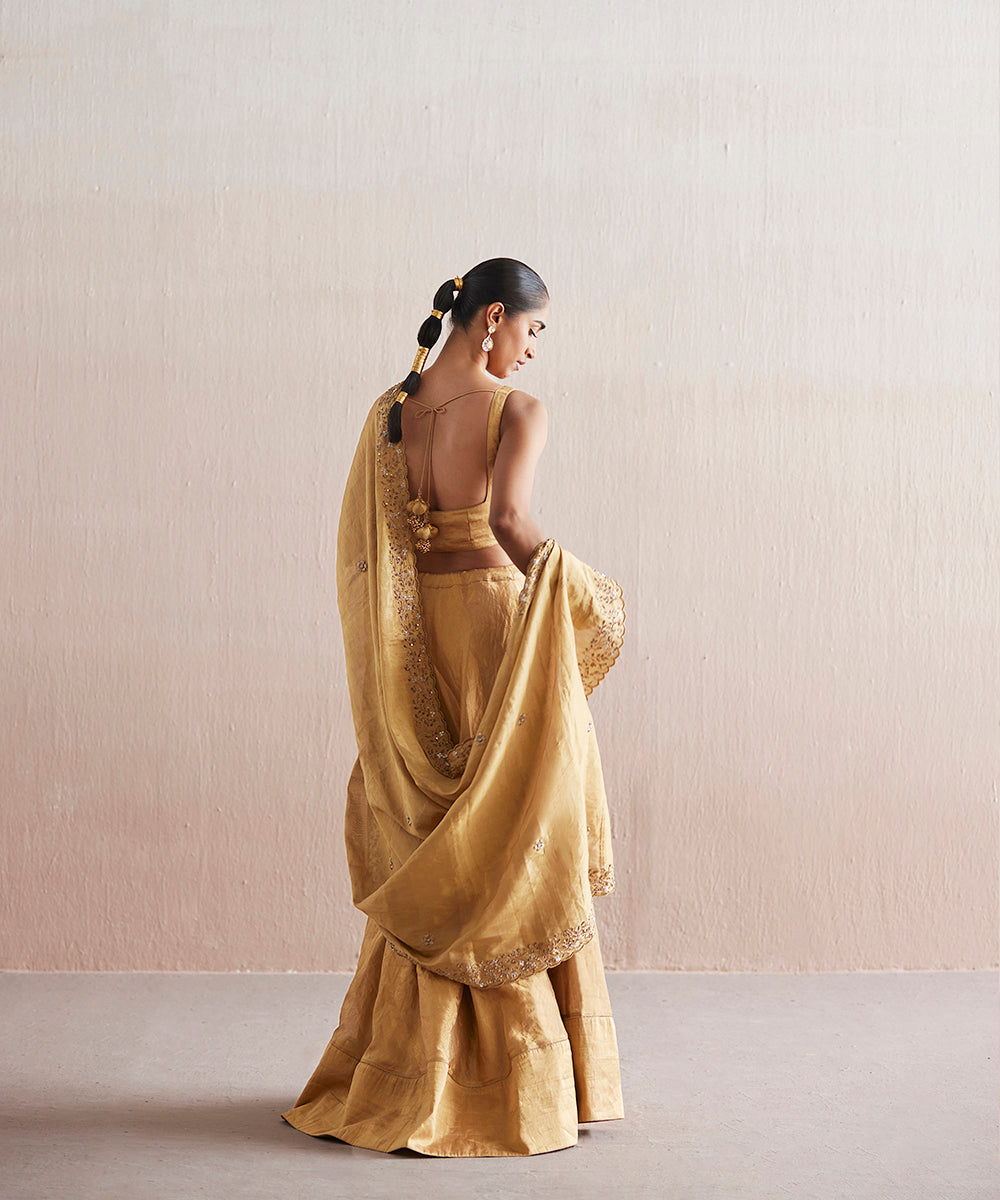 Mastani_Handloom_Gold_Tissue_Blouse_With_Skirt_And_Tissue_Dupatta_WeaverStory_04
