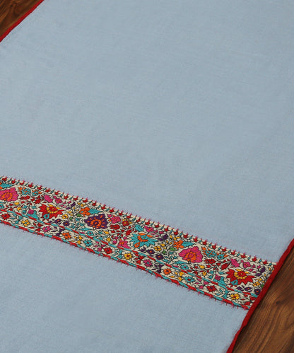 Ice_Blue_Pure_Pashmina_Scarf_With_Applique_Border_In_Multicolor_Kalamkari_WeaverStory_03