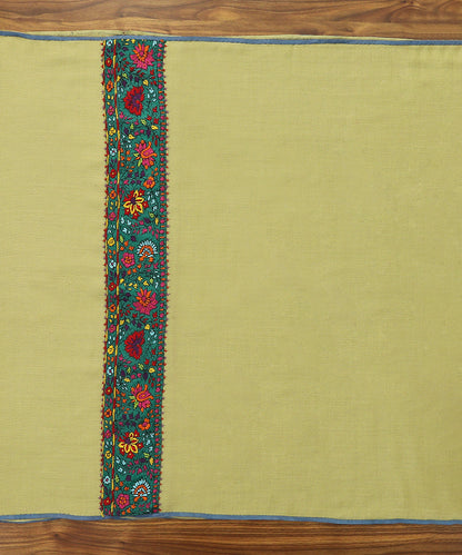 Light_Green_Pure_Pashmina_Scarf_With_Applique_Border_In_Kalamkari_WeaverStory_02