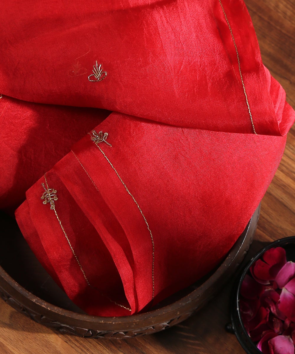 Red_Hand_Embroidered_Organza_Dupatta_with_Zardozi_Booti_WeaverStory_01