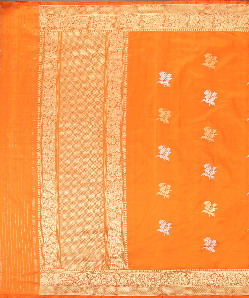 Orange_Handloom_Pure_Katan_Silk_Banarasi_Suit_Set_with_Kadhwa_Booti_WeaverStory_03