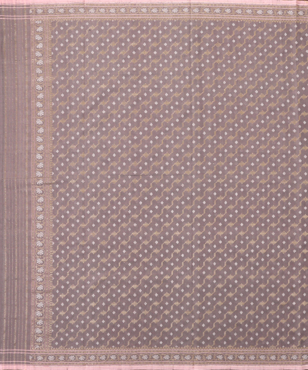Lavender_Handloom_Banarasi_Suit_Set_In_Handspun_Cotton_Twisted_with_Katan_Silk_WeaverStory_02