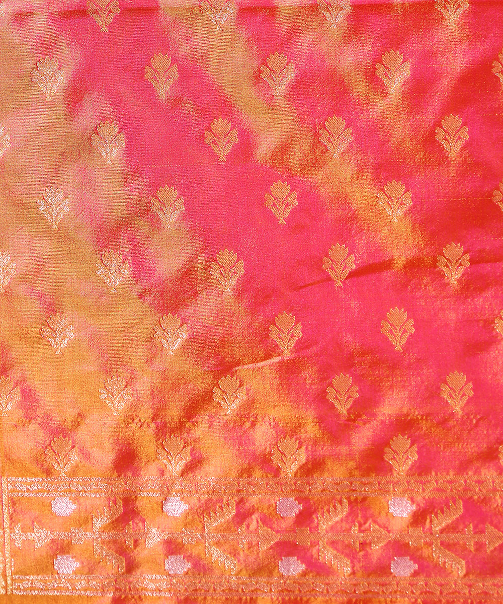 Light_Handloom_Pink_and_Orange_Katan_Silk_Banarasi_Kurta_With_Dupatta_WeaverStory_03