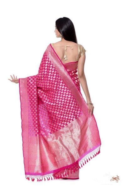 Hot_Pink_Banarasi_Katan_Silk_Saree_WeaverStory_02