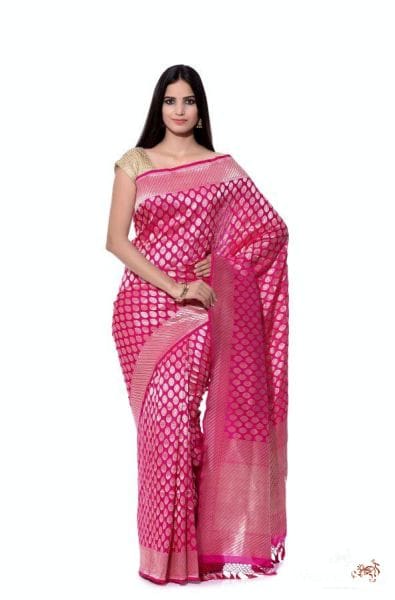 Hot_Pink_Banarasi_Katan_Silk_Saree_WeaverStory_03