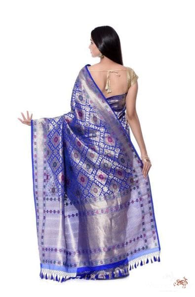 Royal_blue_banarsi_Saree_with_barfi_tukda_WeaverStory_02