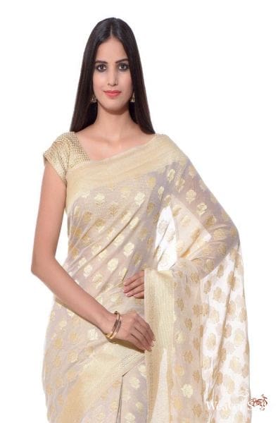 Golden_Beige_Tissue_Georgette_Saree_WeaverStory_01