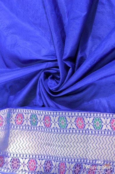 Royal_blue_banarsi_Saree_with_barfi_tukda_WeaverStory_03