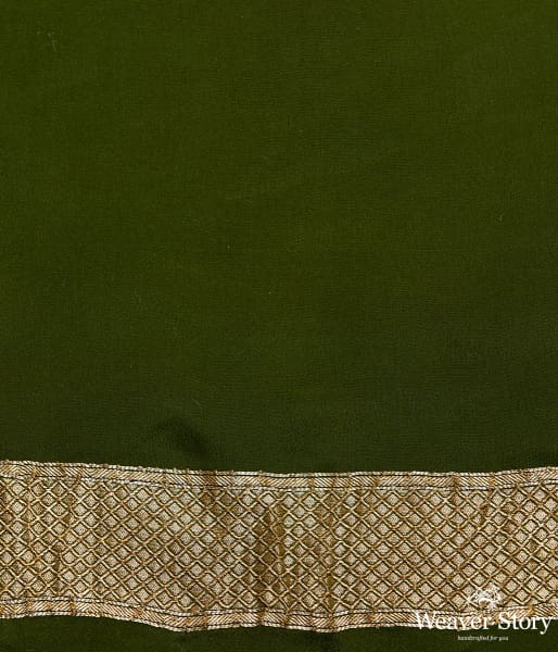 Mehendi_green_banarasi_georgette_saree_with_zari_motifs_WeaverStory_05