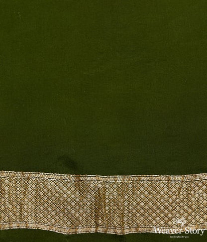 Mehendi_green_banarasi_georgette_saree_with_zari_motifs_WeaverStory_05