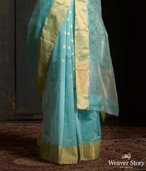 Light_Blue_cotton_silk_chanderi_saree_with_gold_zari_weave_WeaverStory_04