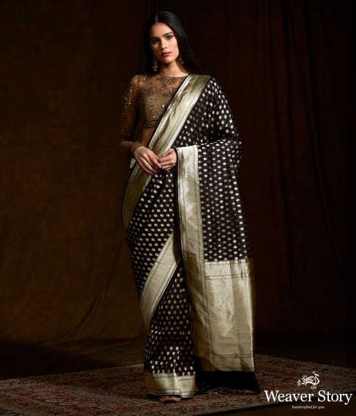 Black_katan_silk_saree_with_dual_tone_zari_motifs_WeaverStory_02