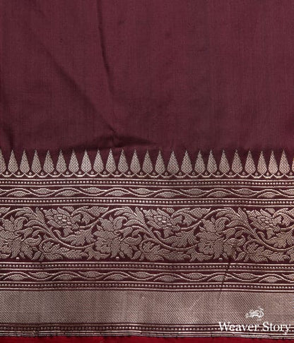 Wine_Handwoven_Banarasi_Jangla_with_Red_Selvedge_WeaverStory_05