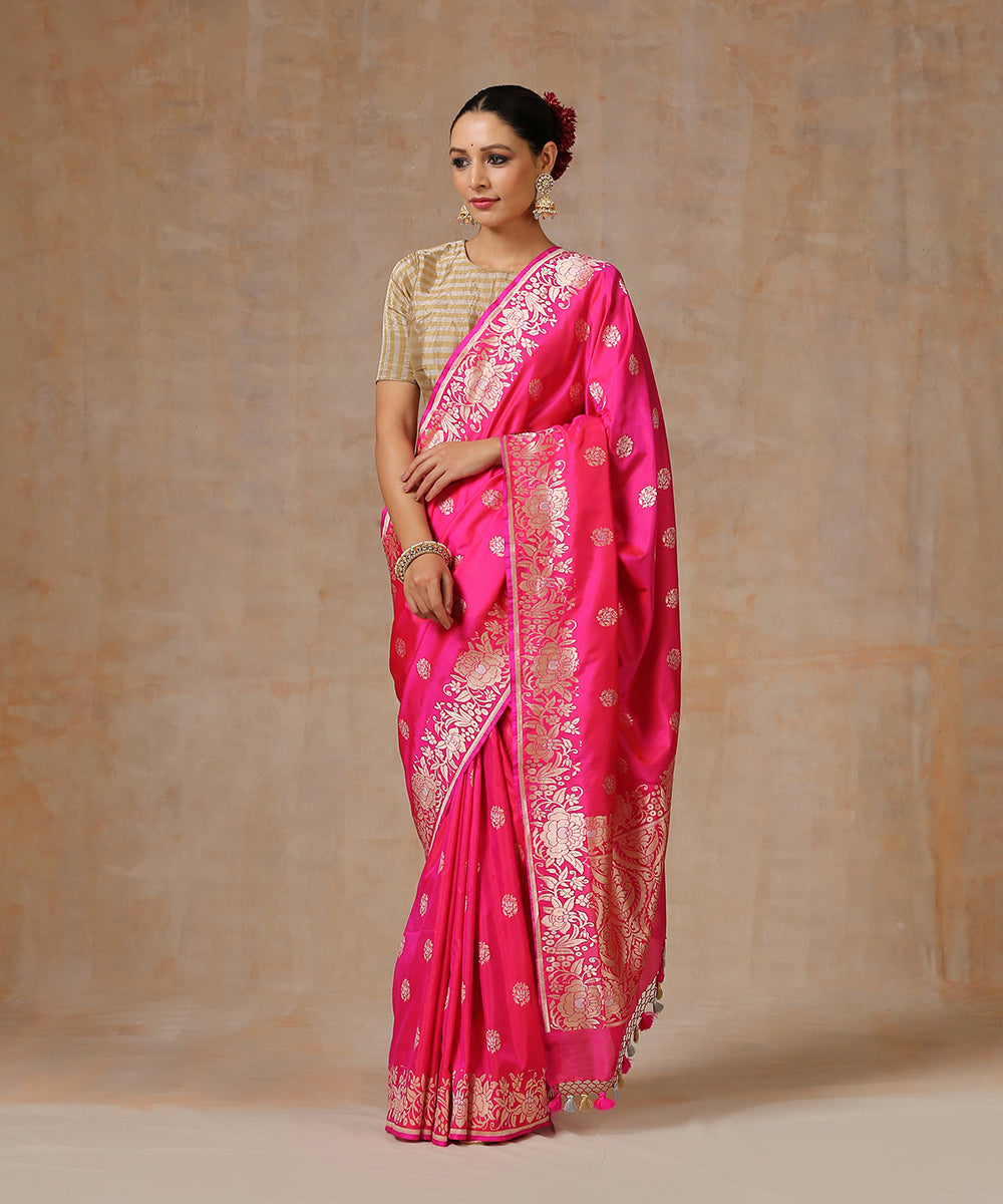 Pink_Handloom_Pure_Katan_Silk_Banarasi_Saree_With_Cutwork_Booti_WeaverStory_02