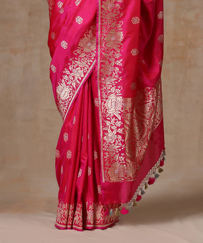 Pink_Handloom_Pure_Katan_Silk_Banarasi_Saree_With_Cutwork_Booti_WeaverStory_04