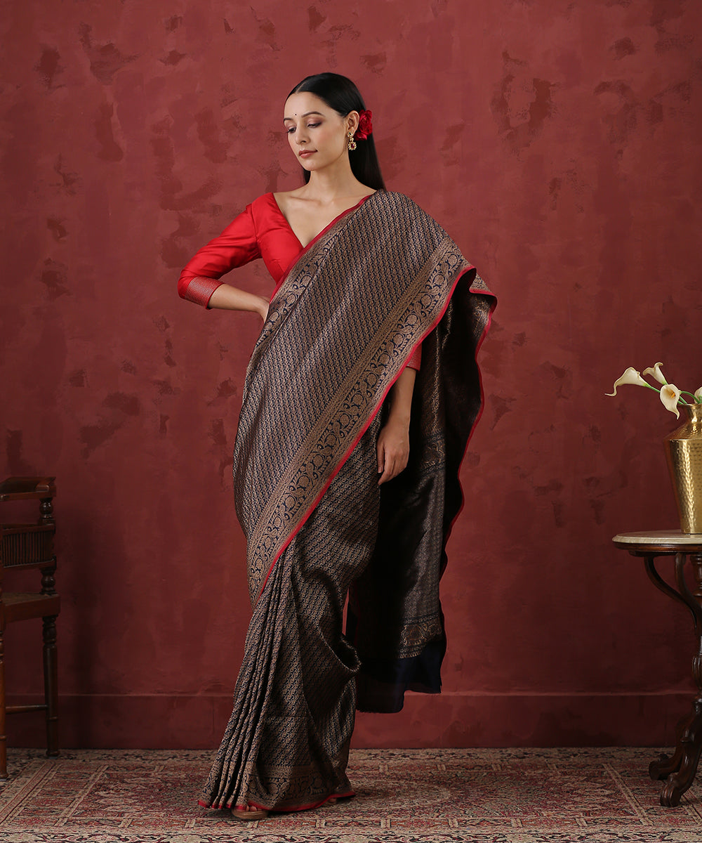 Dark_Blue_Handloom_Pure_Katan_Silk_Kimkhab_Banarasi_Saree_With_Antique_Zari_WeaverStory_02