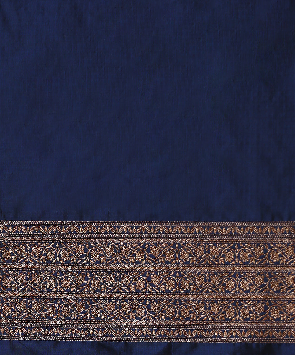 Handloom_Blue_Kimkhab_Pure_Katan_Silk_Banarasi_Saree_With_Antique_Zari_WeaverStory_05