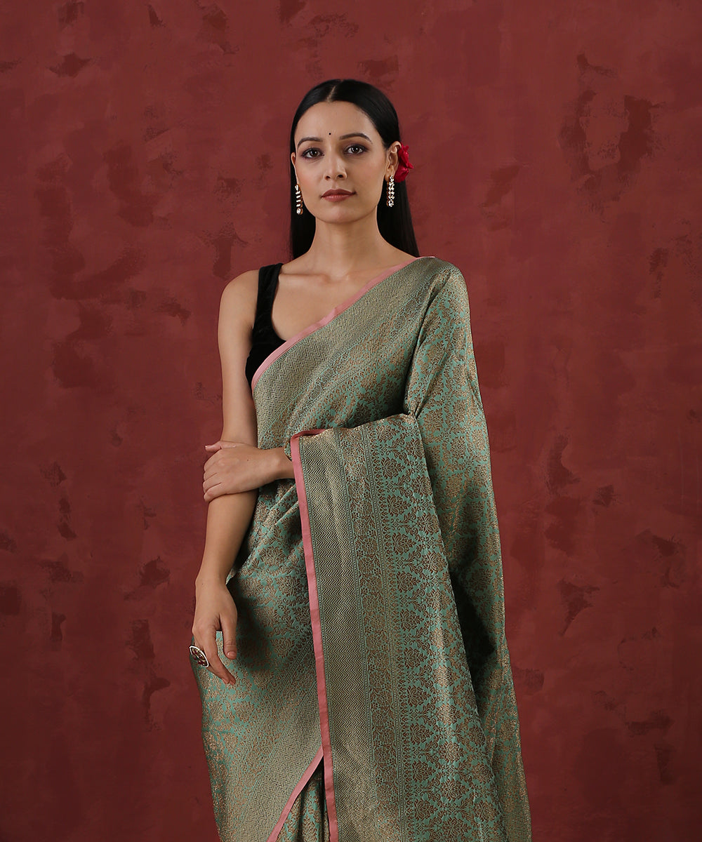 Handloom_Sage_Green_Pure_Katan_Silk_Kimkhab_Banarasi_Saree_With_Antique_Zari_WeaverStory_01