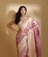 Handloom_Pink_Silk_Tissue_Banarasi_Saree_With_Mustard_Meenakari_and_Booti_WeaverStory_01