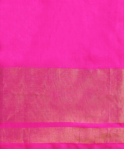 Handloom_Pink_Pure_Mulberry_Silk_Patola_Saree_With_Multicolor_Border_WeaverStory_05