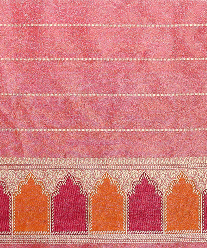 Pink_Handloom_Silk_Tissue_Banarasi_Saree_With_Gold_And_Silver_Marigold_Boota_WeaverStory_05