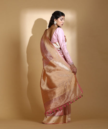 Soft_Pink_Handloom_Silk_Tissue_Banarasi_Saree_With_Gold_Zari_Boota_WeaverStory_03