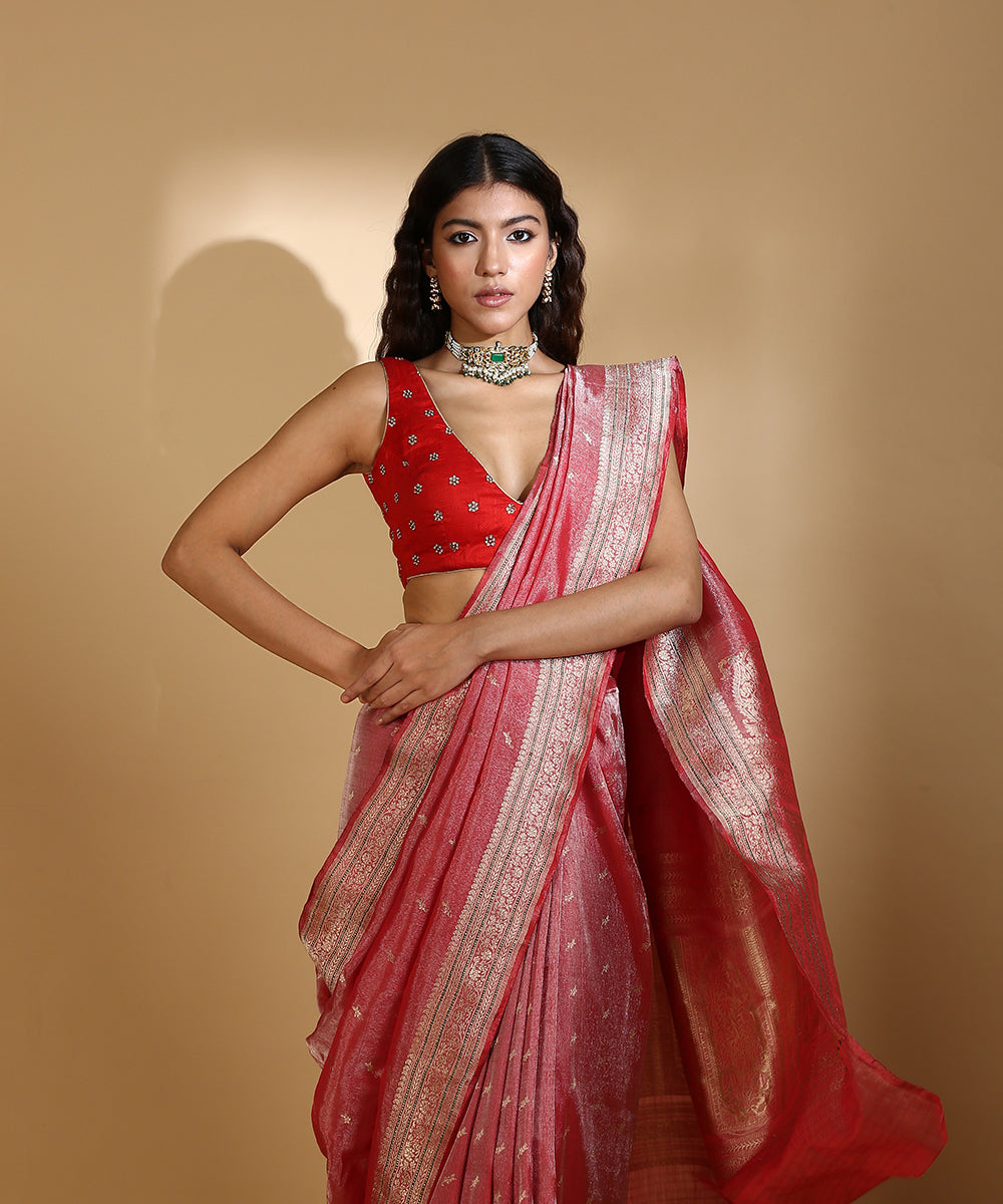 Handloom_Red_Pure_Cotton_Tissue_Banarasi_Saree_With_Real_Zari_and_Heavy_Pallu_WeaverStory_01