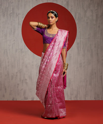 Pink_Handloom_Kimkhab_Pure_Katan_Silk_Banarasi_Saree_With_Silver_Zari_WeaverStory_02