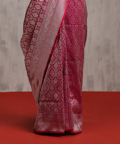 Pink_Handloom_Kimkhab_Pure_Katan_Silk_Banarasi_Saree_With_Silver_Zari_WeaverStory_04