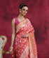 Handloom_Peach_And_Pink_Pure_Katan_Silk_Sona_Rupa_Banarasi_Jangla_With_Floral_Motifs_WeaverStory_01